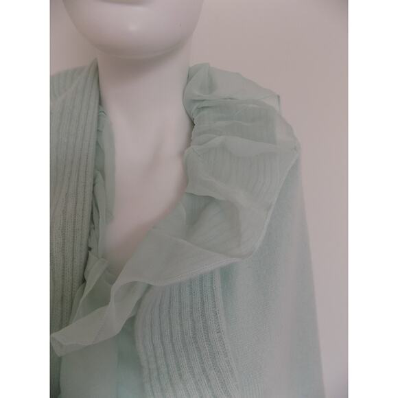 Magaschoni cashmere shawl wrap with rosettes 80 x 25 - Picture 3 of 9